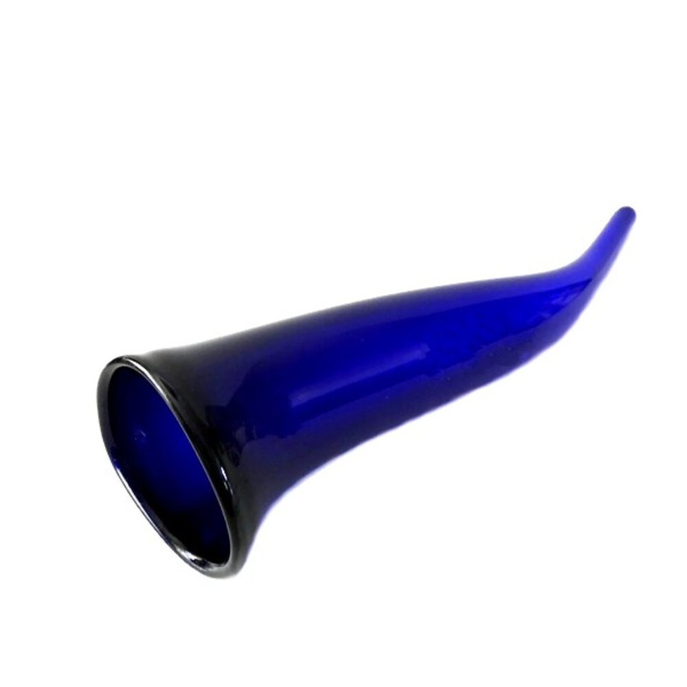 Cobalt Blue Art Glass Horn By Hysteria (France) Coffee Table Shelf Decor